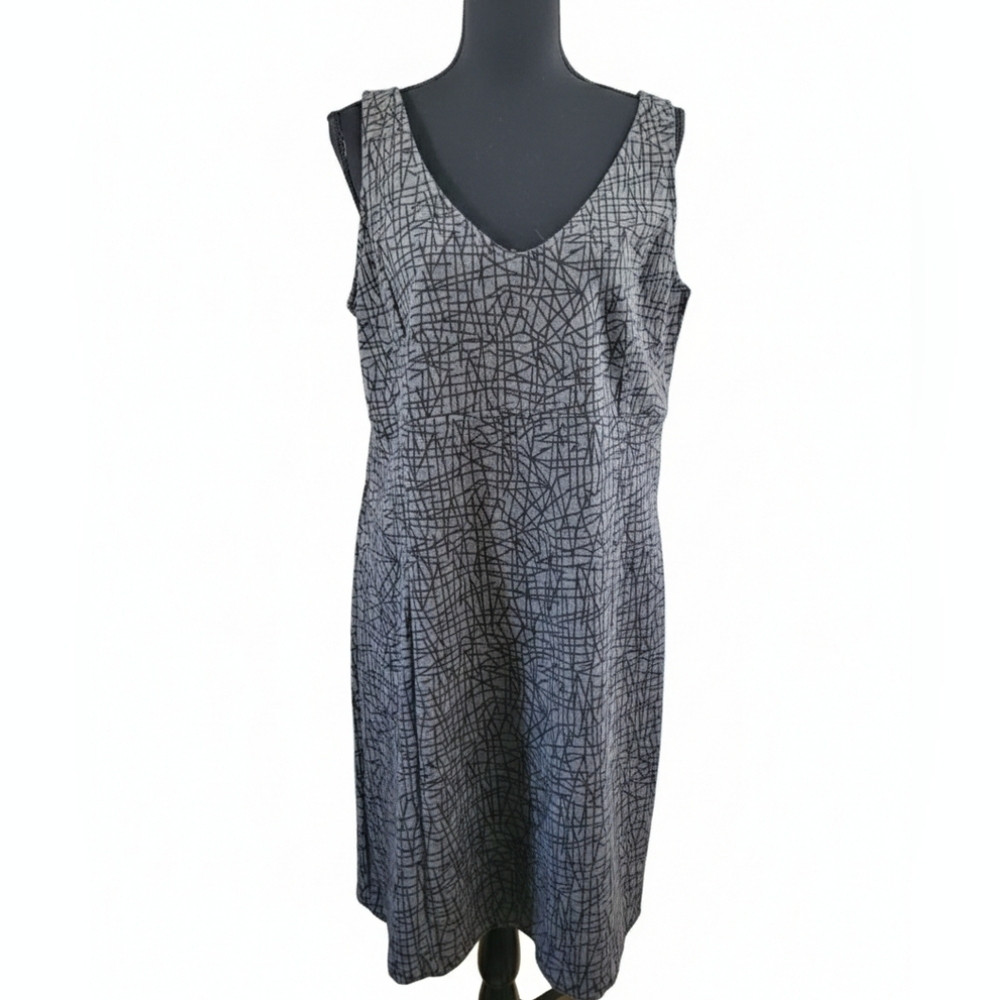 New York & Company New Elegant Black Patterned Dress